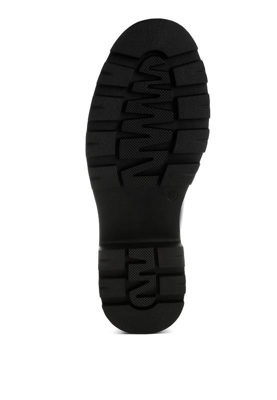 Gleam Stride Faux Leather Chunky Loafers - Tigbul's Variety Fashion Shop