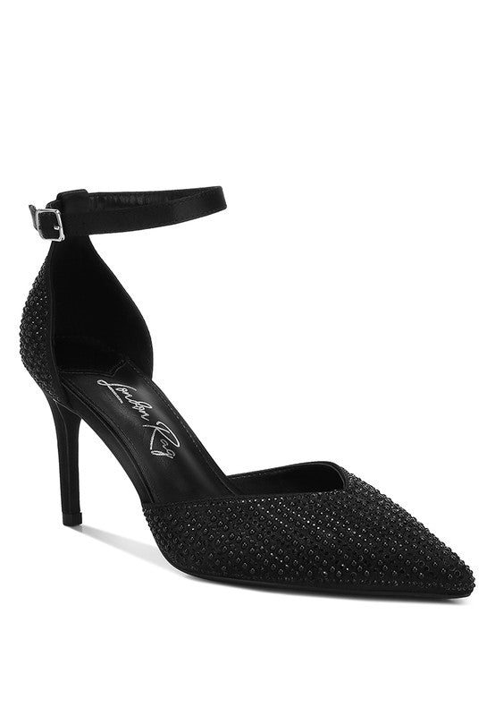 Wanda Pearls & Sequins Embellished High Heel Sandals - Tigbul's Variety Fashion Shop