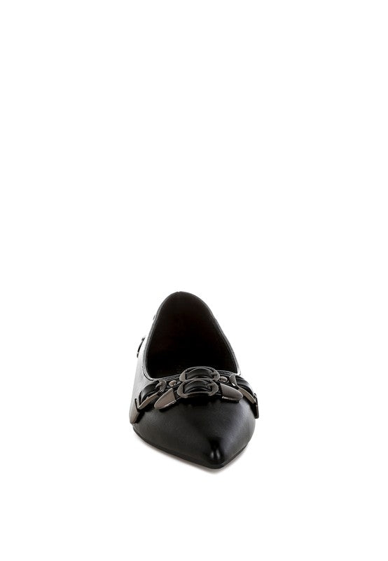 Golini Belt Buckle Detail Ballerinas - Tigbul's Variety Fashion Shop