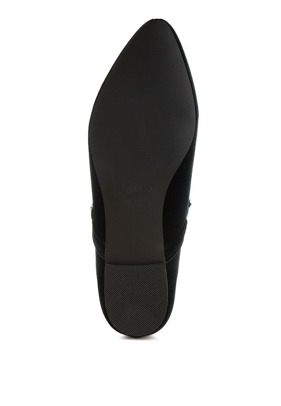 Aralia Velvet Mary Jane Ballerinas - Tigbul's Variety Fashion Shop