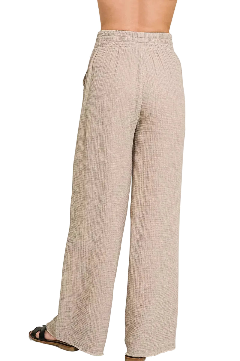 Double Gauze Tan Lounge Pants | Tigbuls Variety Fashion Shop