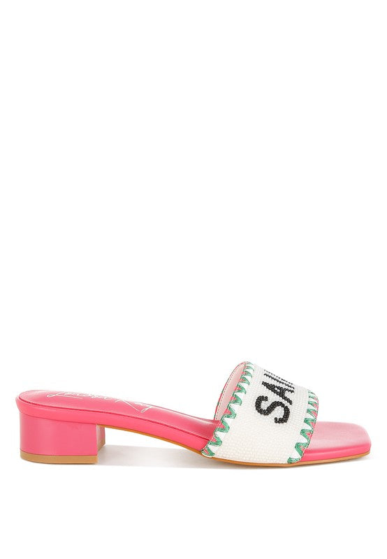 Poshta Saint Tropez Beaded Slip-On Heels - Tigbul's Variety Fashion Shop
