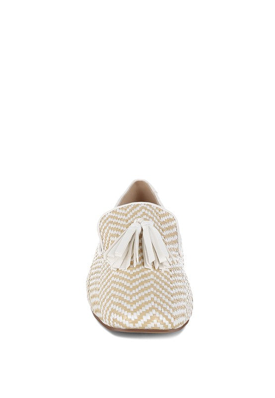Dara Raffia Tassels Detail Loafers - Tigbul's Variety Fashion Shop