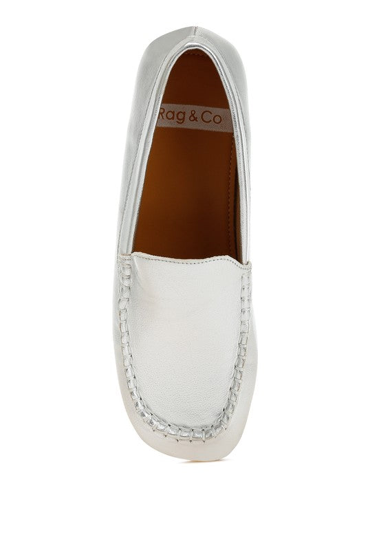 Dama Metallic Pleather Loafers - Tigbul's Variety Fashion Shop