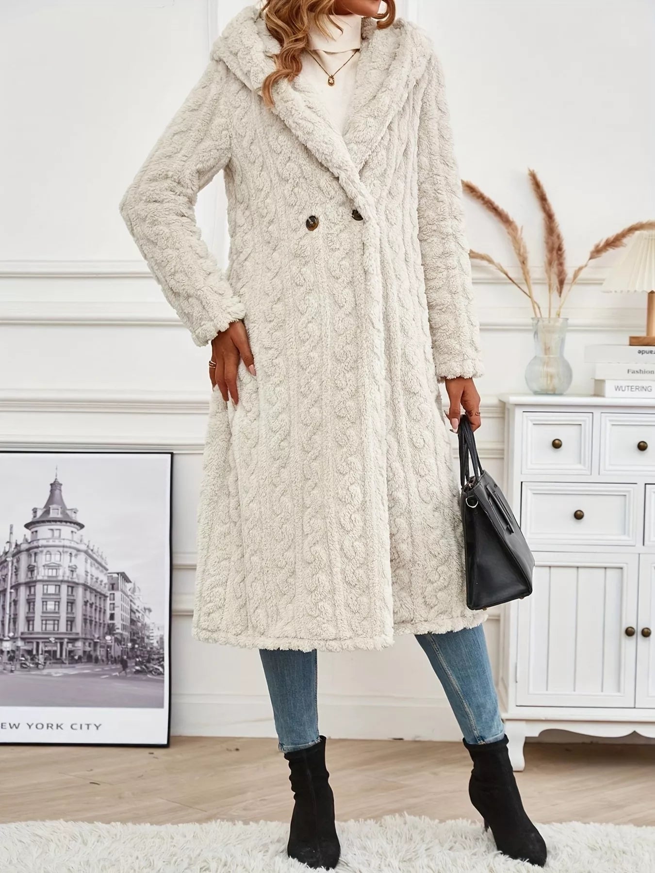 Sherpa Longline Hooded Coat - Tigbul's Variety Fashion Shop