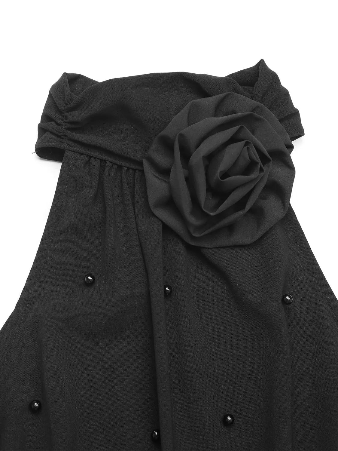 3D Flower Grecian Neck Bodysuit - Tigbul's Variety Fashion Shop