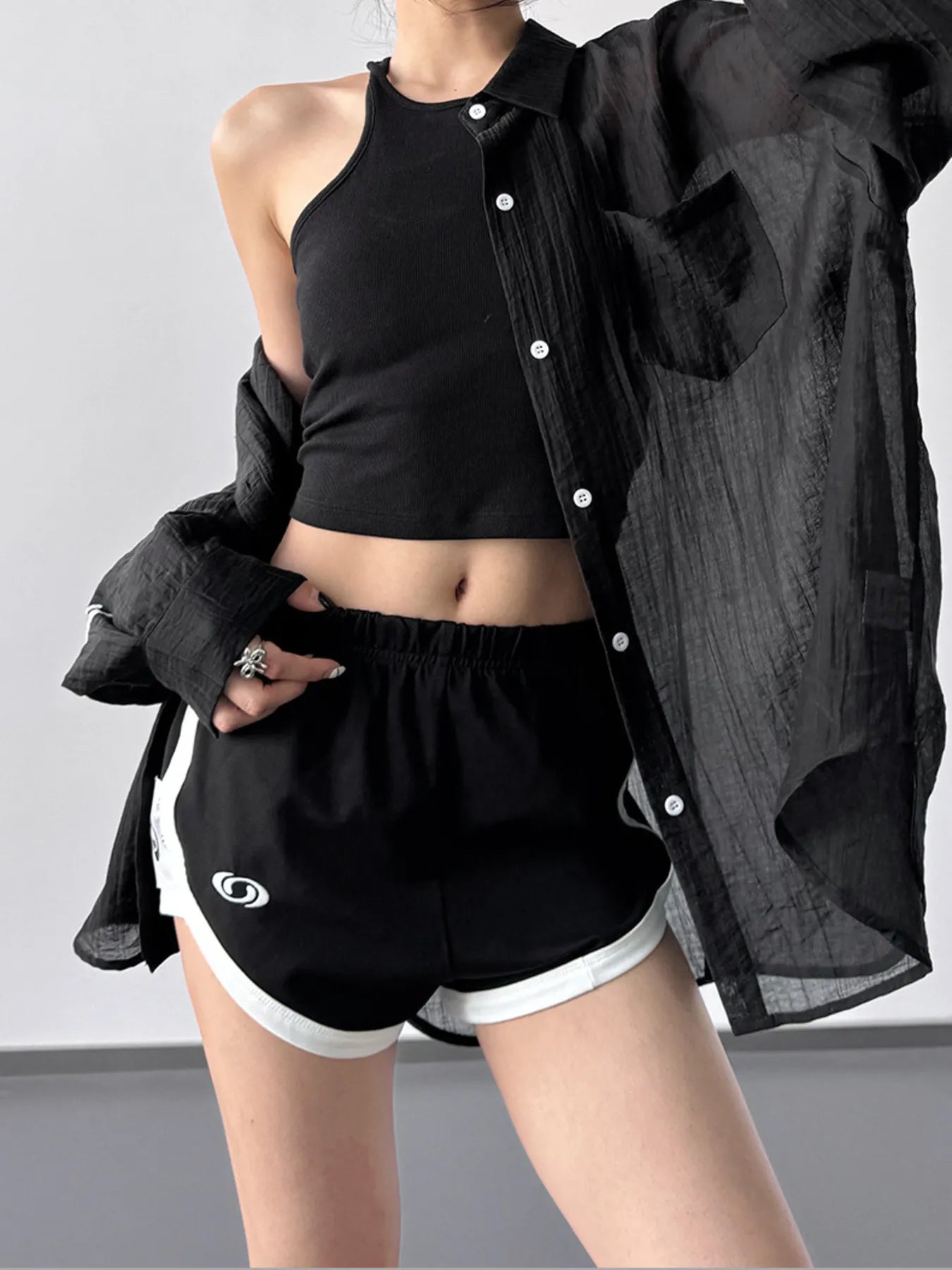Button-Up Long Sleeve Oversized Shirt - Tigbul's Variety Fashion Shop