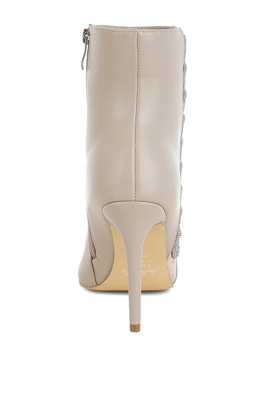 Kalina Rhinestones Chain Detail Boots - Tigbul's Variety Fashion Shop