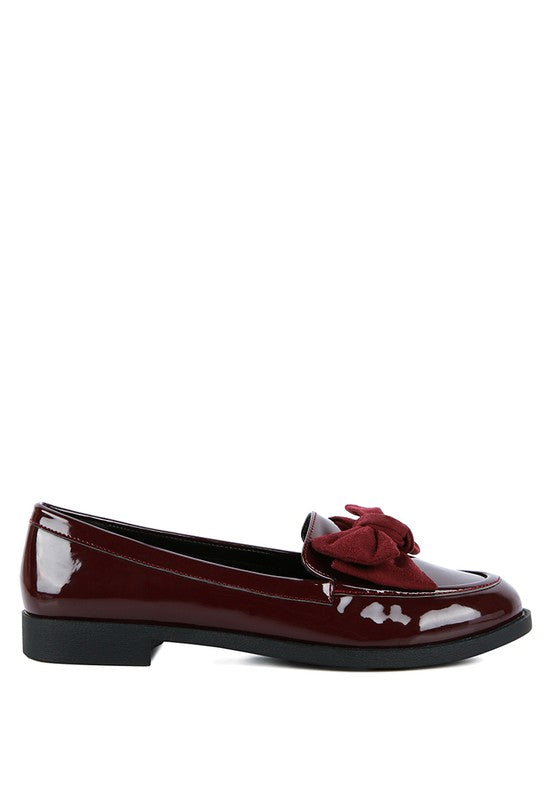 BOWBERRY BOW-TIE PATENT LOAFERS - Tigbul's Variety Fashion Shop