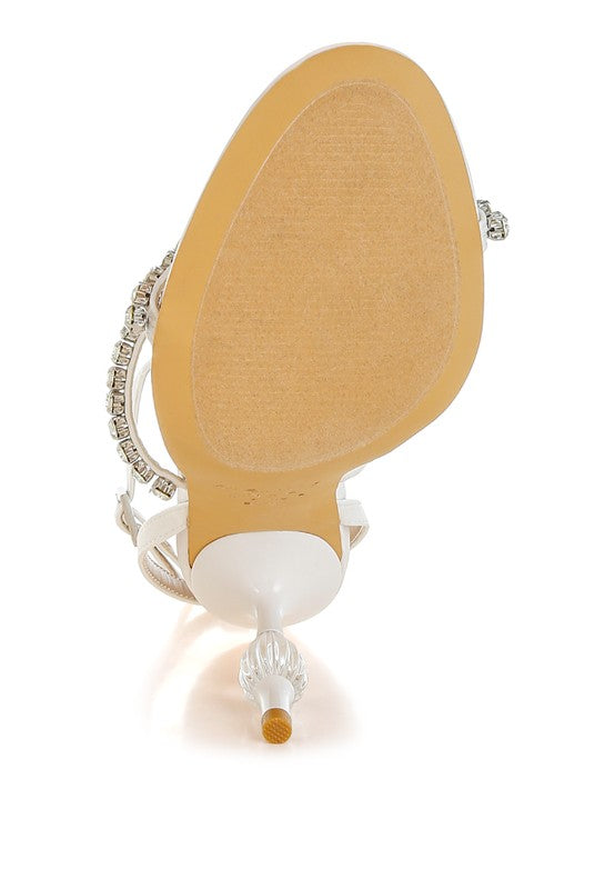Aragon Diamante Embellished Fantasy Heel Sandals - Tigbul's Variety Fashion Shop