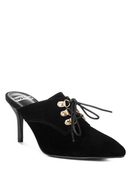 Miladi Suede Stiletto Mules - Tigbul's Variety Fashion Shop