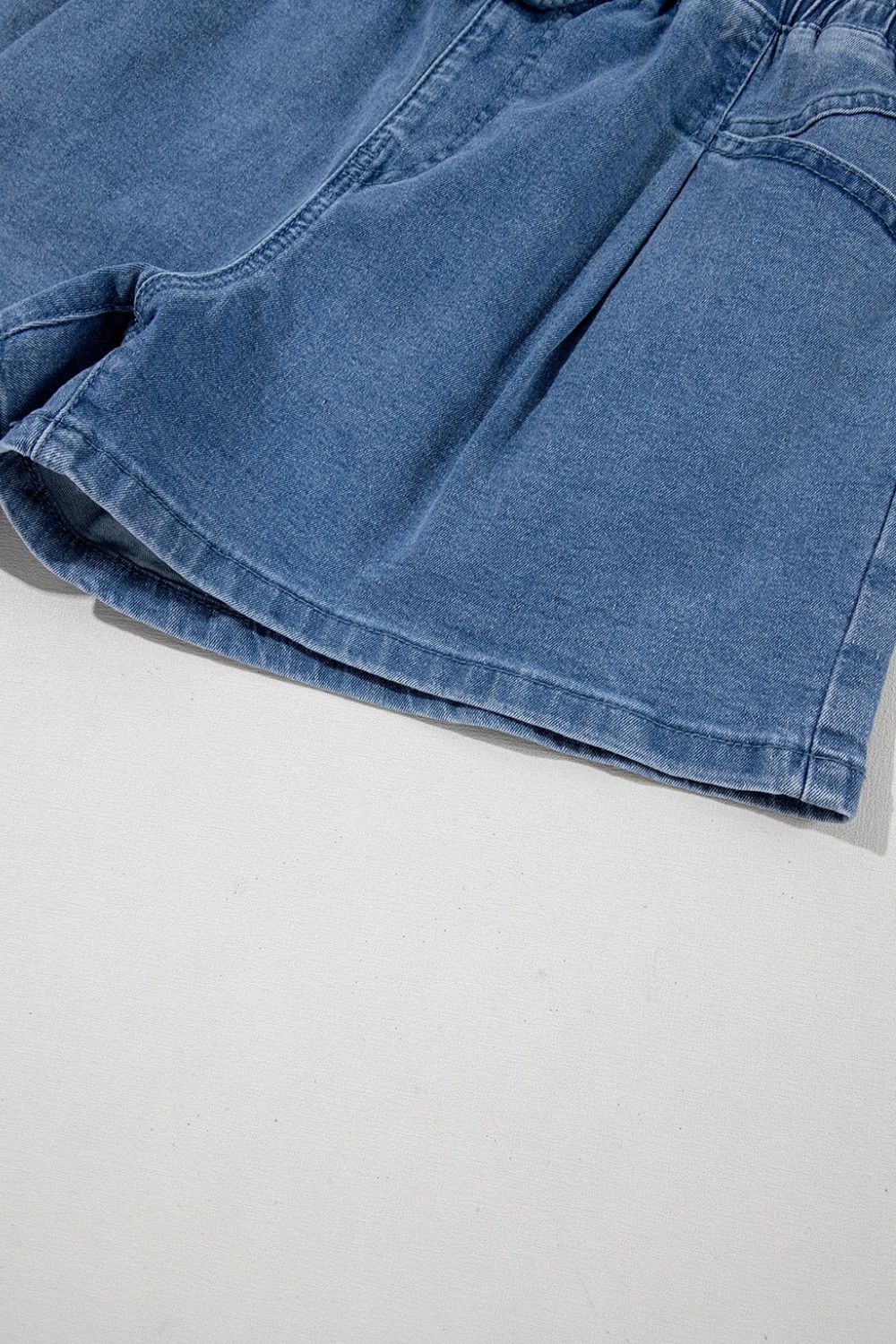 Drawstring High Waist Denim Shorts with Pockets - Tigbul's Variety Fashion Shop