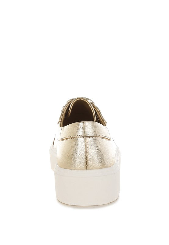 Cincinati Metallic Pleather Chunky Sneakers - Tigbul's Variety Fashion Shop