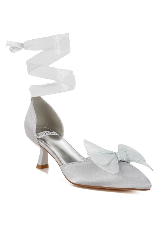 Cadell Bow Detail Satin Sandals - Tigbul's Variety Fashion Shop