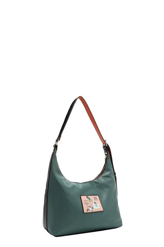 Nicole Lee USA Party King Shoulder Bag with 2 Accessory Pockets Front - Tigbul's Variety Fashion Shop