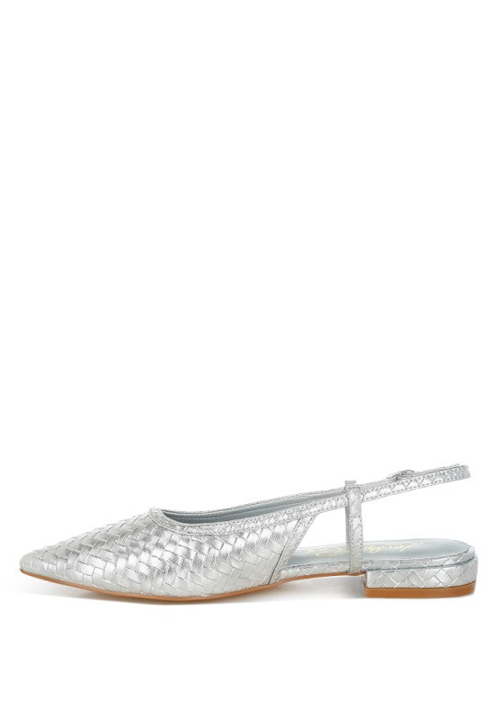 Kurina Metallic Woven Slingback Sandals - Tigbul's Variety Fashion Shop