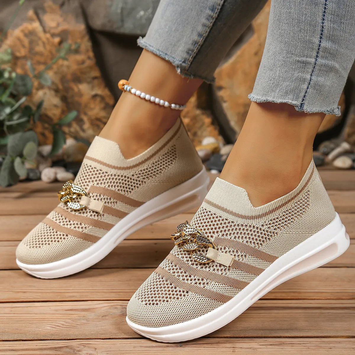 Breathable Mesh Round Toe Slip-Ons - Tigbul's Variety Fashion Shop