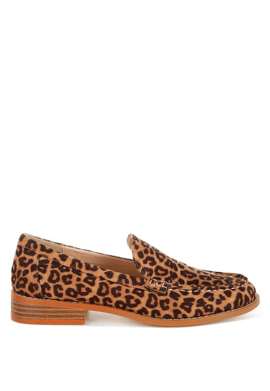 Cacani Leopard Print Heeled Loafers - Tigbul's Variety Fashion Shop