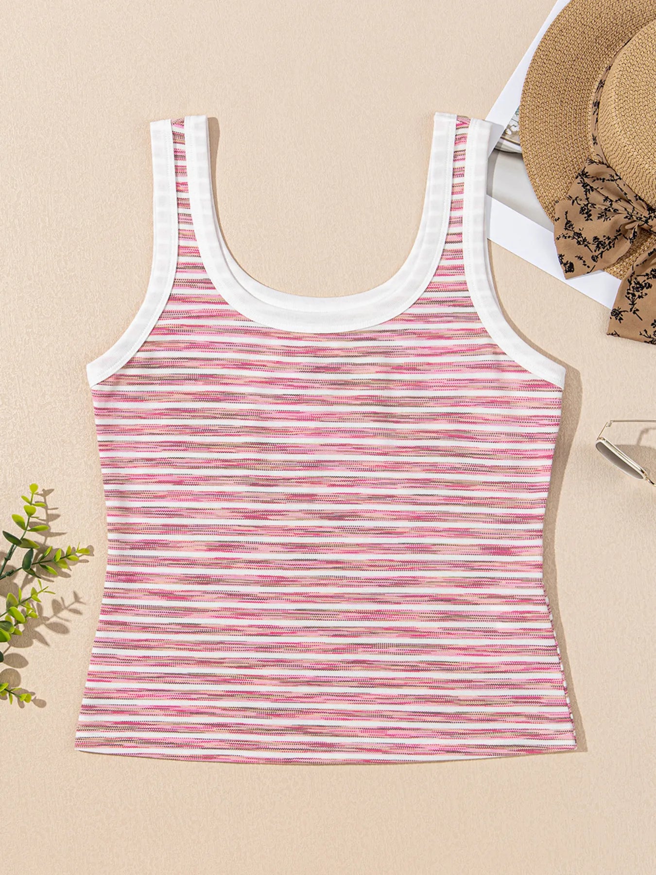 Striped Scoop Neck Tank Top - Tigbul's Variety Fashion Shop