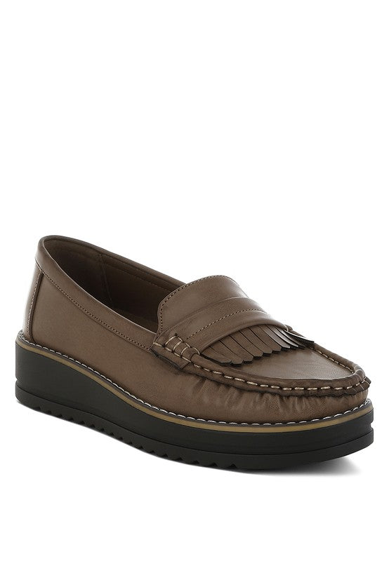 Croyda Fringed Nubuck Loafers - Tigbul's Variety Fashion Shop