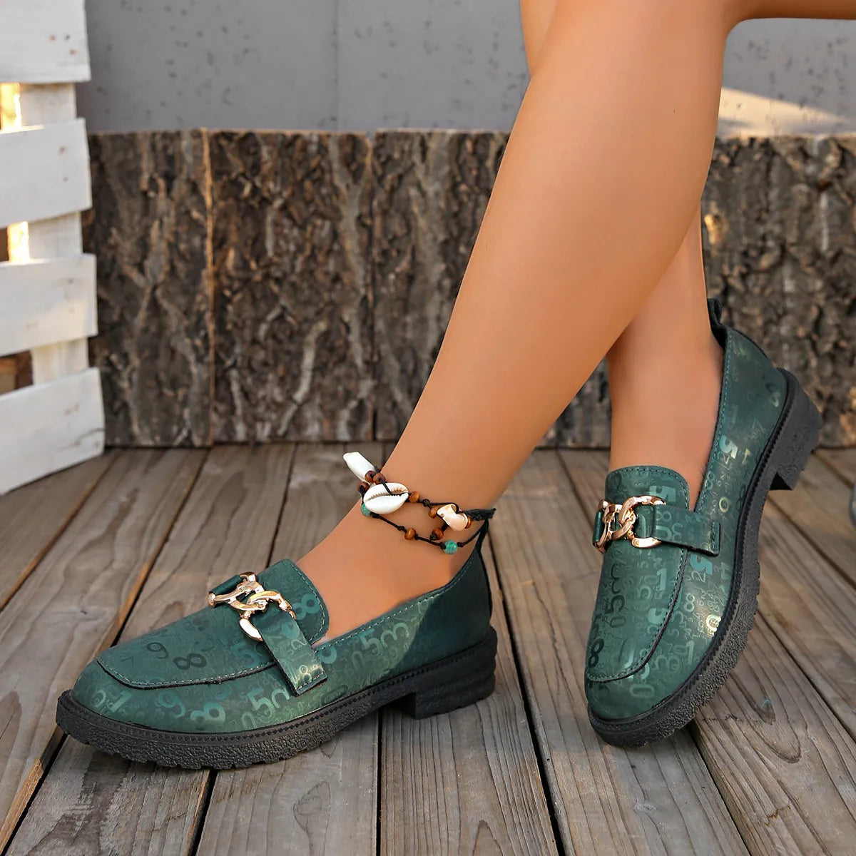 Round Toe Block Heels Loafers - Tigbul's Variety Fashion Shop