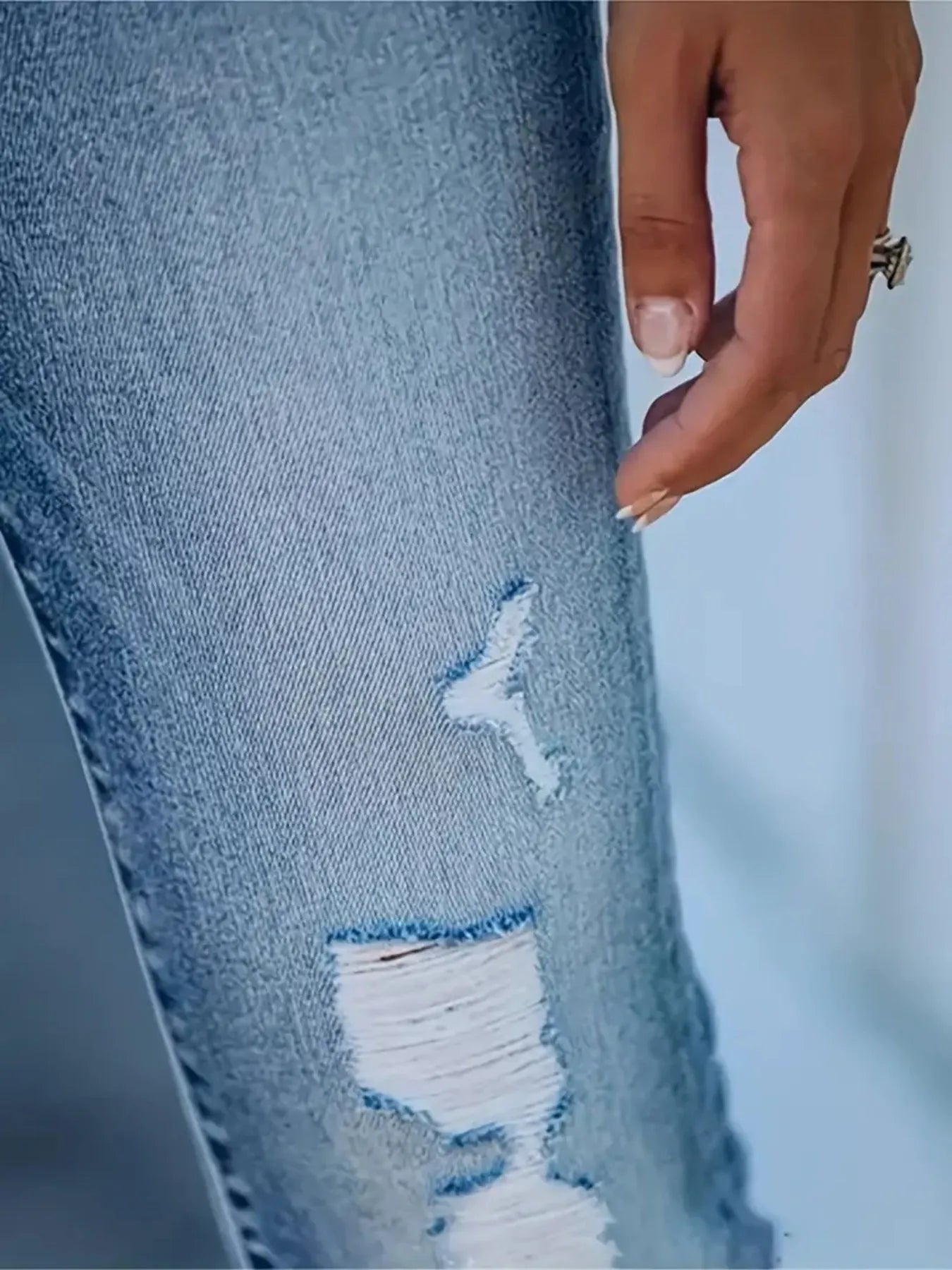 Distressed High-Waisted Skinny Jeans - Tigbul's Variety Fashion Shop
