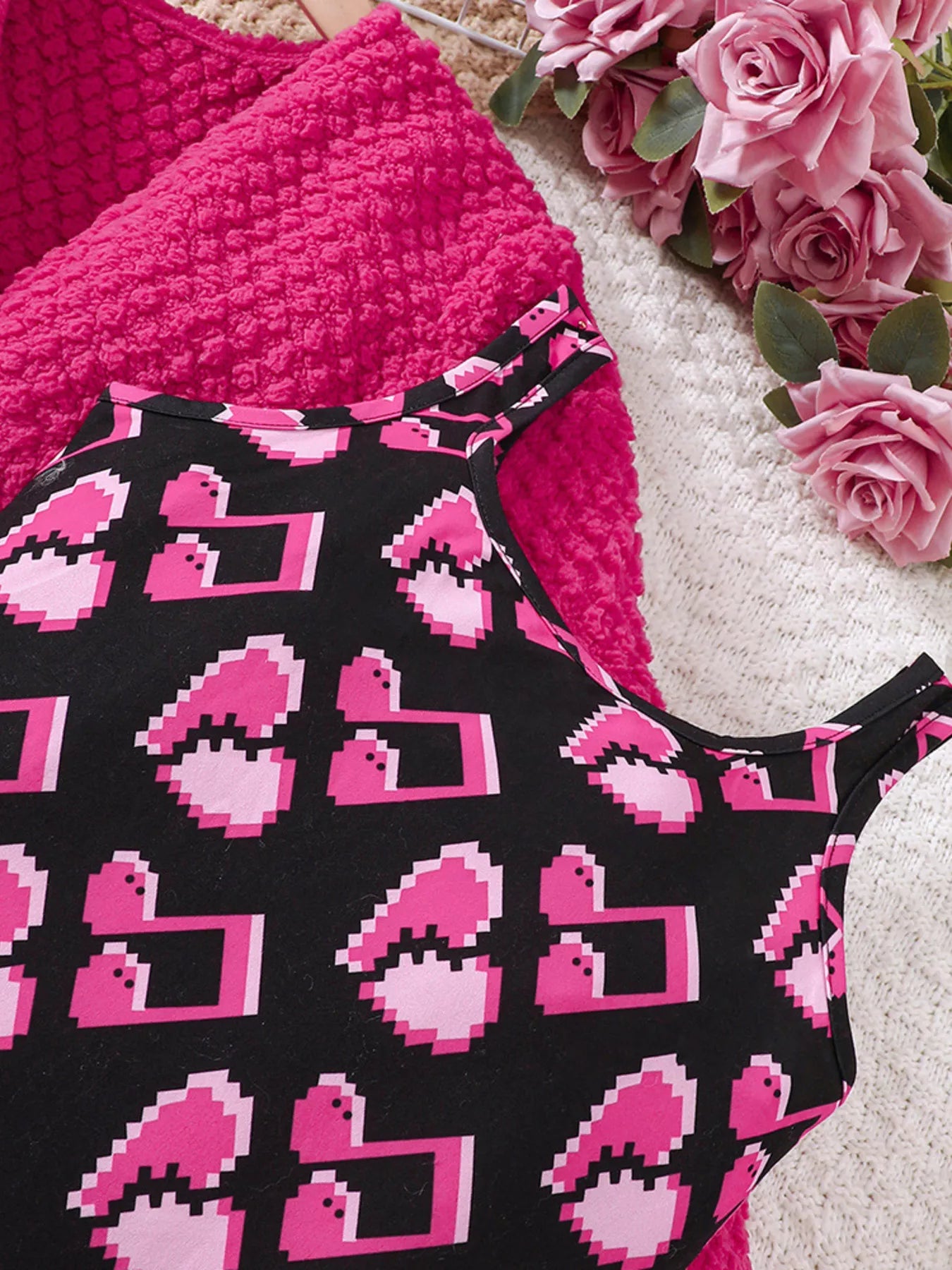 Toddlers Girls Pink Printed Dress and Cardigan Set - Tigbuls Variety
