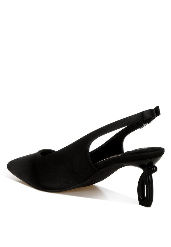 Vinca Satin Pointed Toe Slingbacks - Tigbul's Variety Fashion Shop