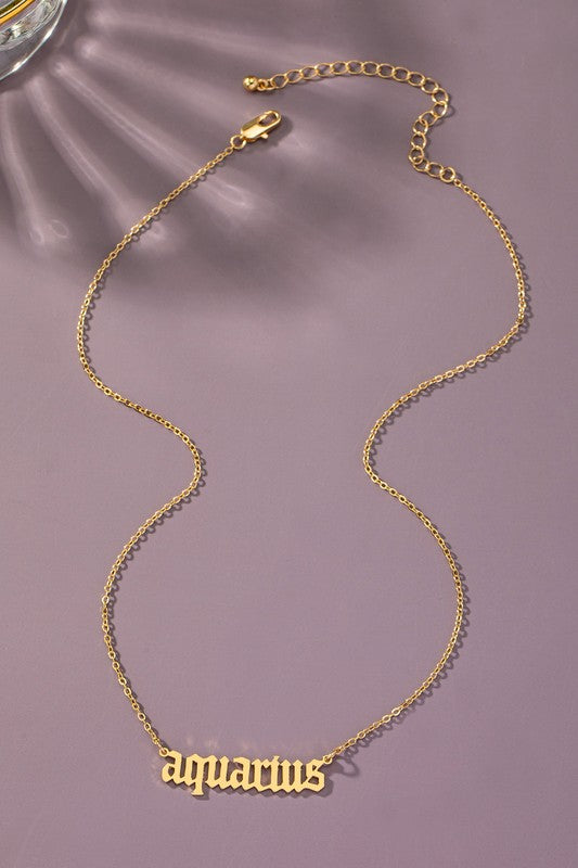 Laser cut zodiac sign pendant necklace - Tigbul's Variety Fashion Shop
