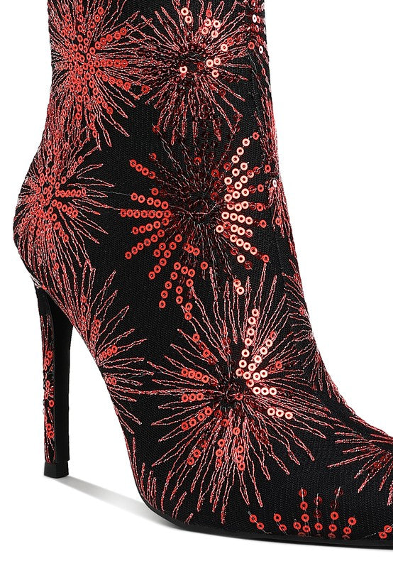 Oleander Sequin Embellished Stiletto Boots - Tigbul's Variety Fashion Shop
