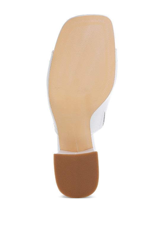 Wuling Slip-On Soft White Leather Heels - Tigbul's Variety Fashion Shop