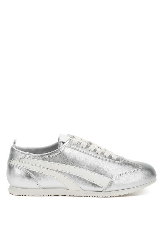 Montek Metallic Lace-Up Sneakers - Tigbul's Variety Fashion Shop