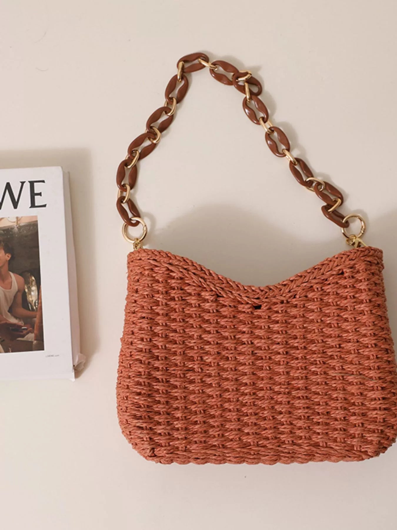 Woven Straw Shoulder Bag - Tigbul's Variety Fashion Shop