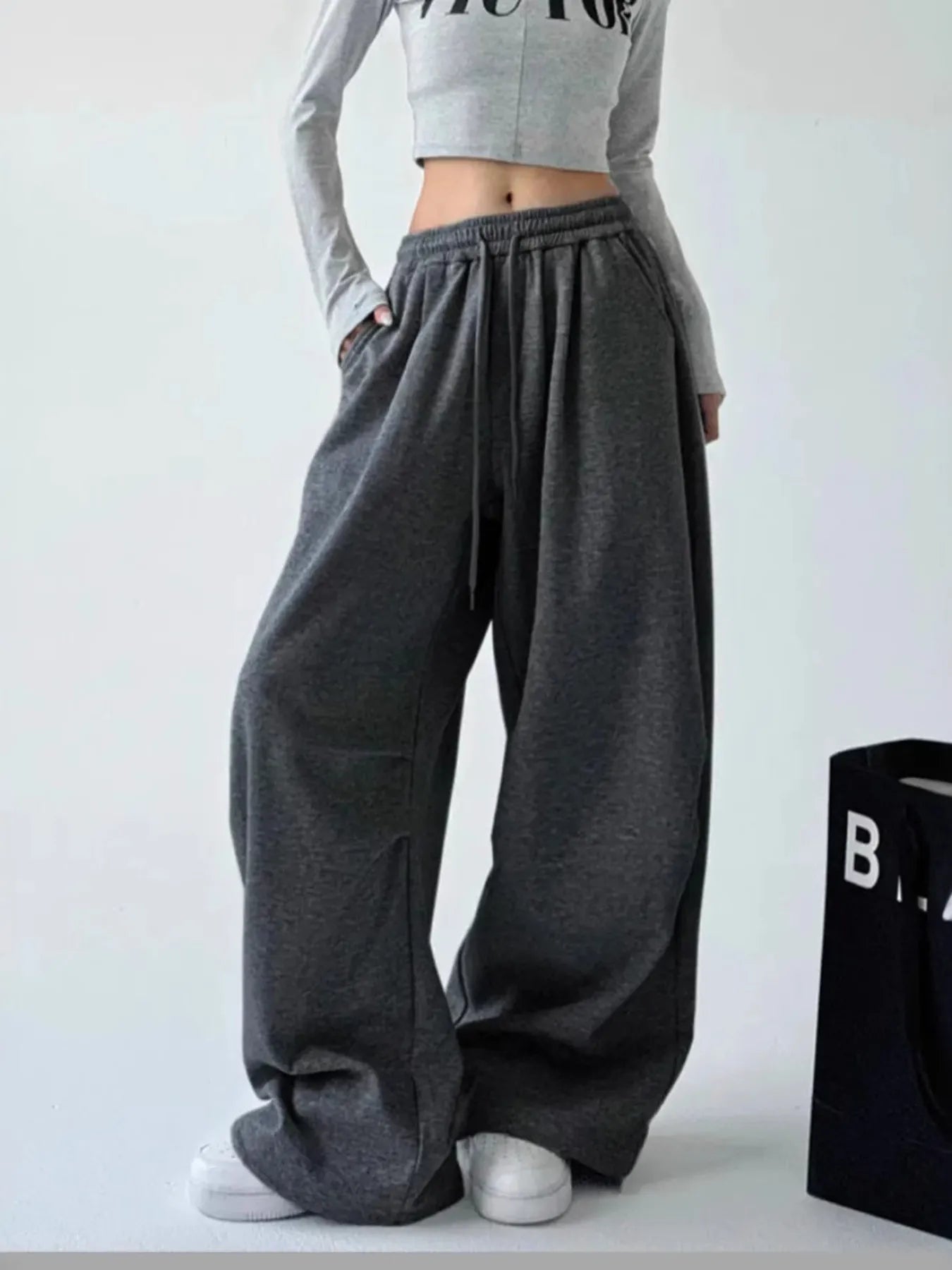 Oversized Wide Leg Drawstring Pants - Tigbul's Variety Fashion Shop