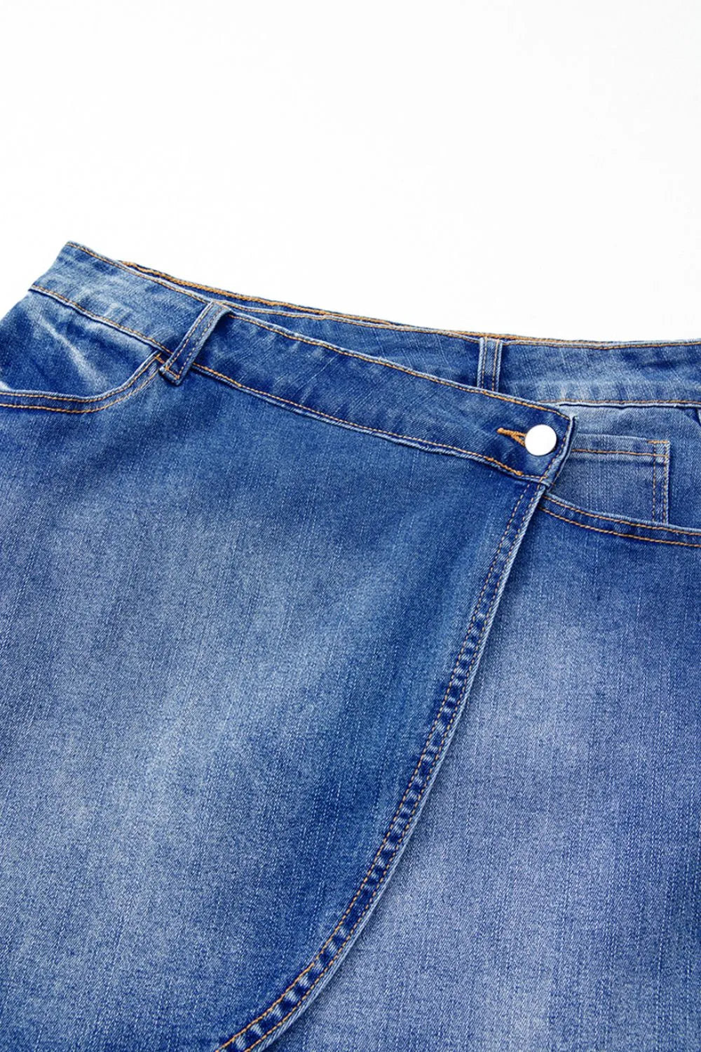 Wrapped Crossed Waist Denim Mini Skirt - Tigbul's Variety Fashion Shop