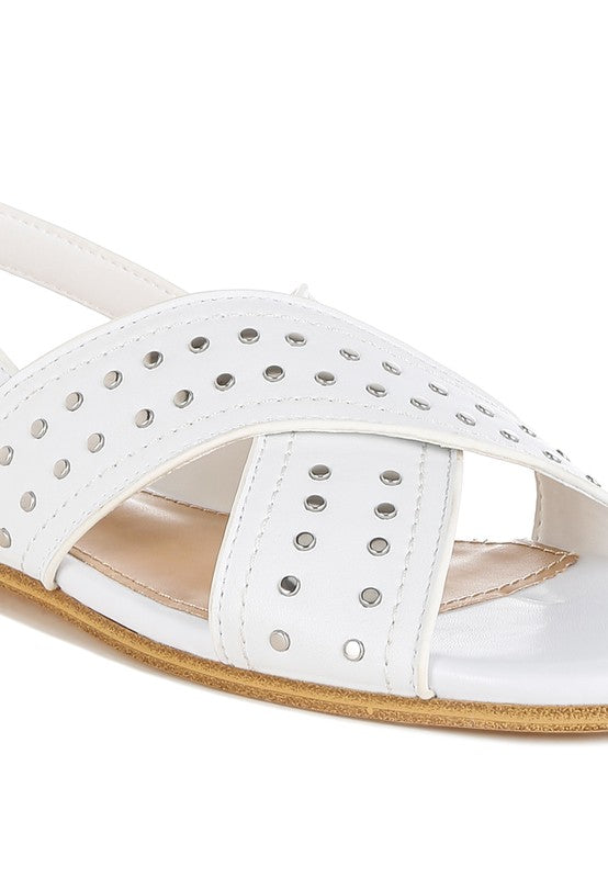 Calluna Stud Embellished Buckled Flats - Tigbul's Variety Fashion Shop