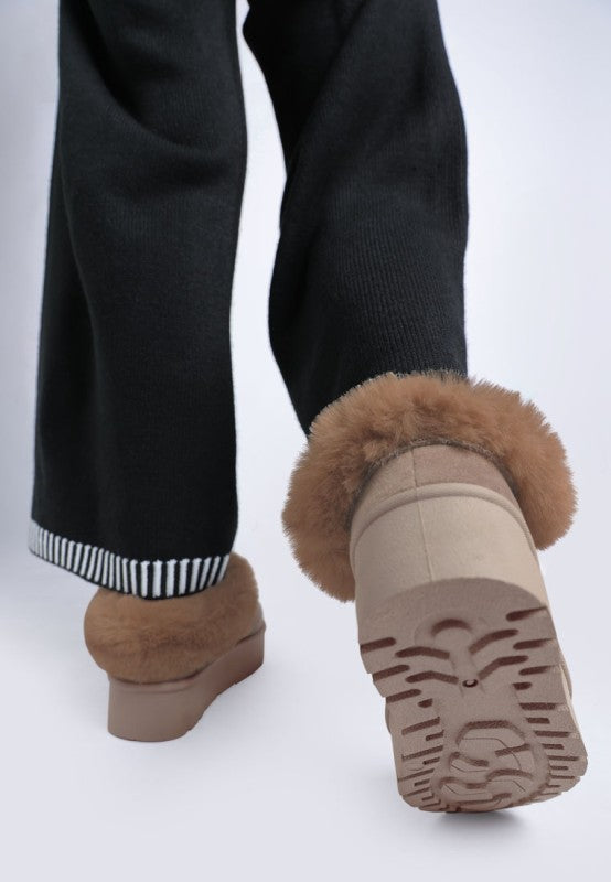 Aniso Faux Fur Slip On Snow Boots - Tigbul's Variety Fashion Shop