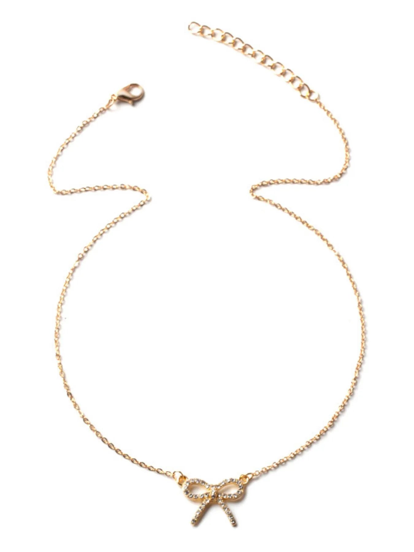 Zircon Bow Pendant Necklace - Tigbul's Variety Fashion Shop