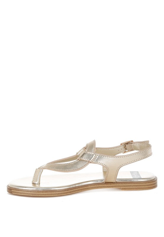 Zorad Metallic Genuine Leather Flats - Tigbul's Variety Fashion Shop