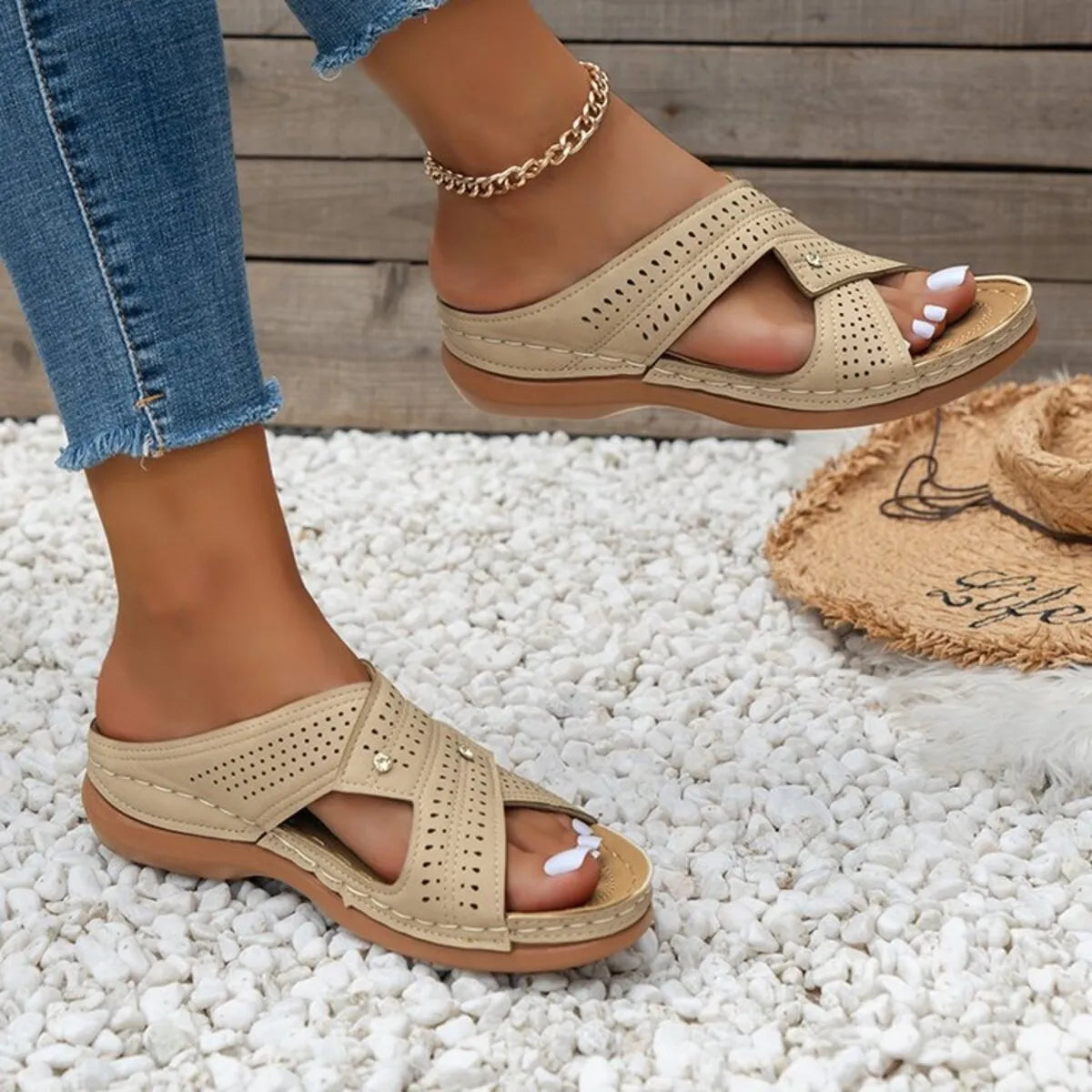 Open Toe Wedge Sandals - Tigbul's Variety Fashion Shop