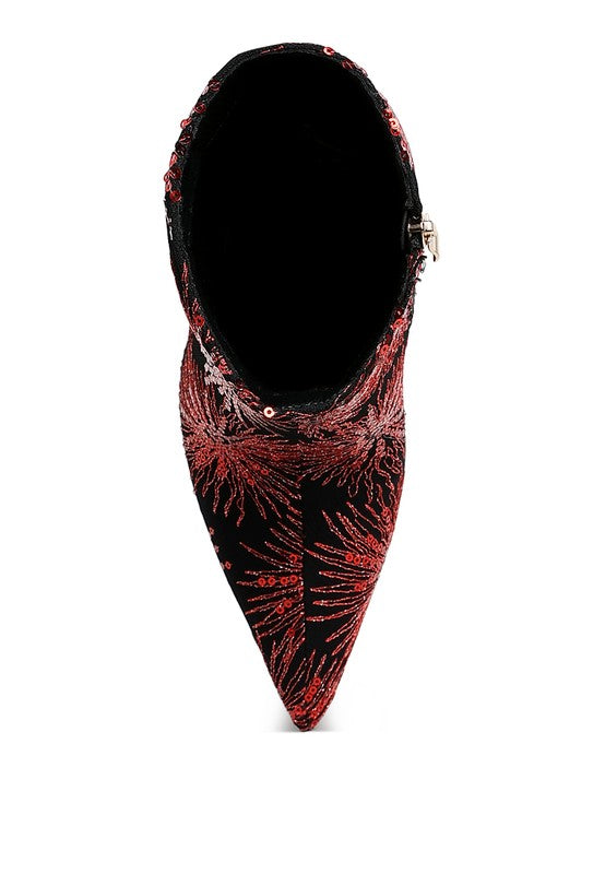 Oleander Sequin Embellished Stiletto Boots - Tigbul's Variety Fashion Shop