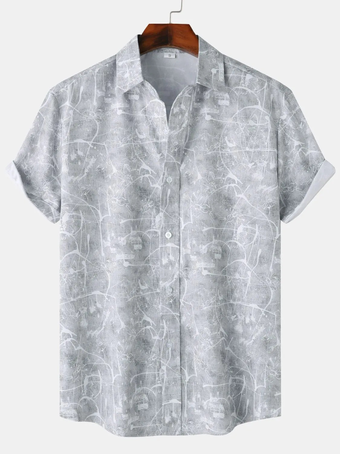Men's Printed Short Sleeve Button Down Shirt - Tigbul's Variety Fashion Shop