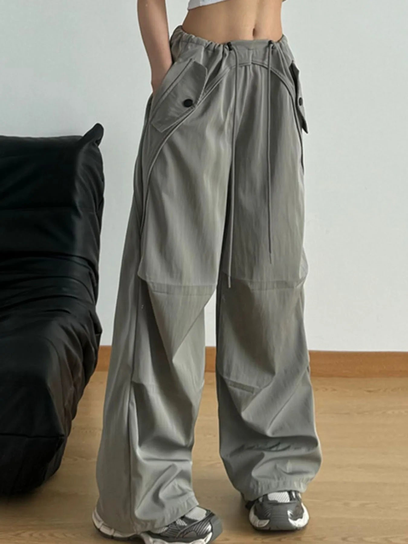 Wide Leg Drawstring Pants - Tigbul's Variety Fashion Shop