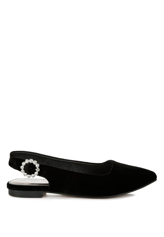 Dolan Velvet Slingback Flat Sandals - Tigbul's Variety Fashion Shop