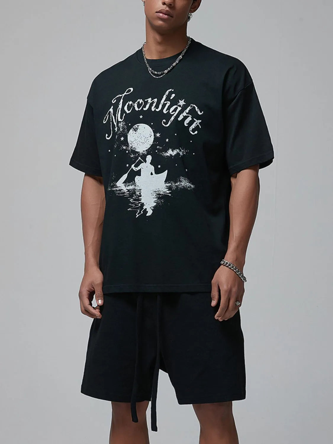 Men's Graphic Round Neck Half Sleeve T-Shirt - Tigbul's Variety Fashion Shop