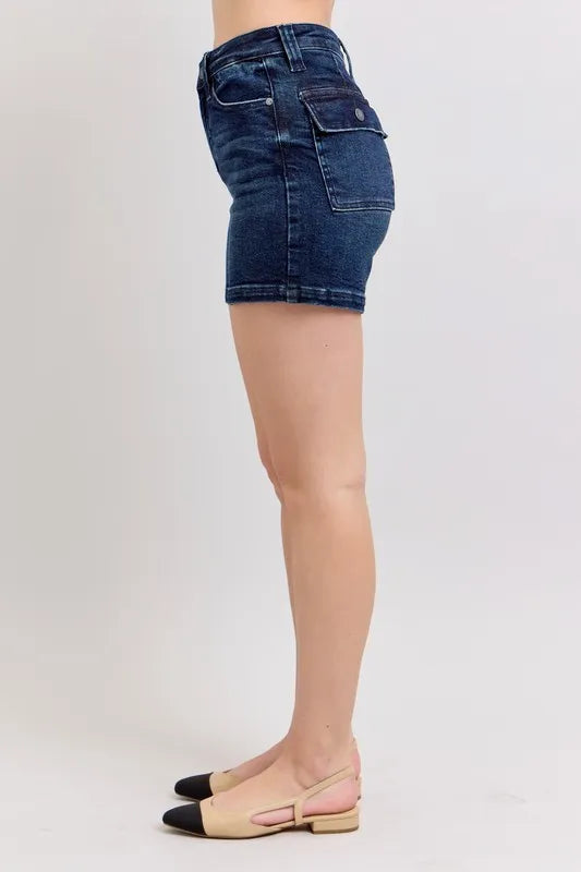 Judy Blue High Waist Back Flap Pocket Denim Shorts - Tigbul's Variety Fashion Shop