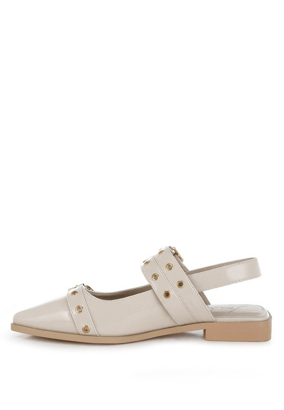 Betula Eyelets & Buckle Detail Flats - Tigbul's Variety Fashion Shop