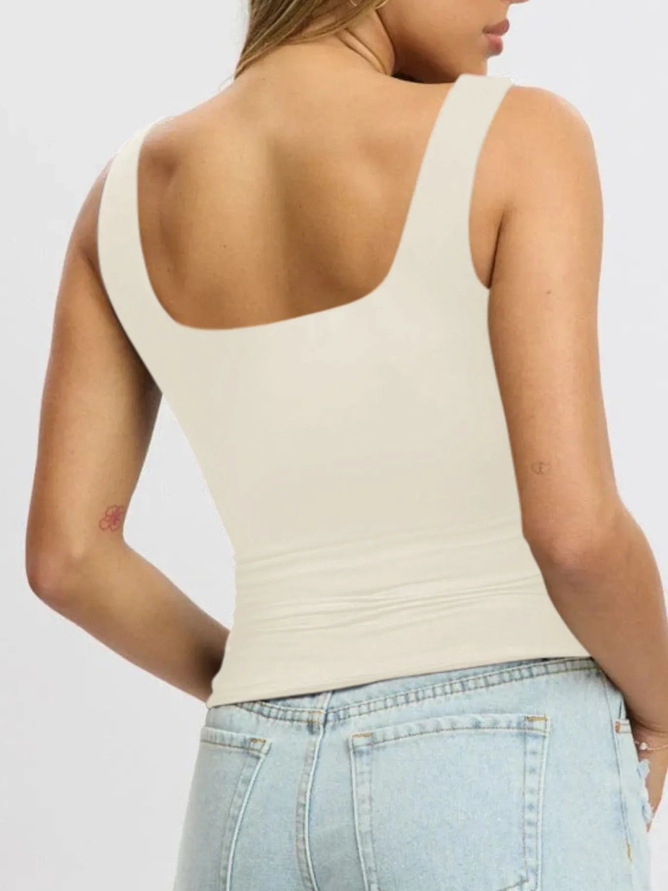 Square Neck Wide Strap Tank - Tigbul's Variety Fashion Shop
