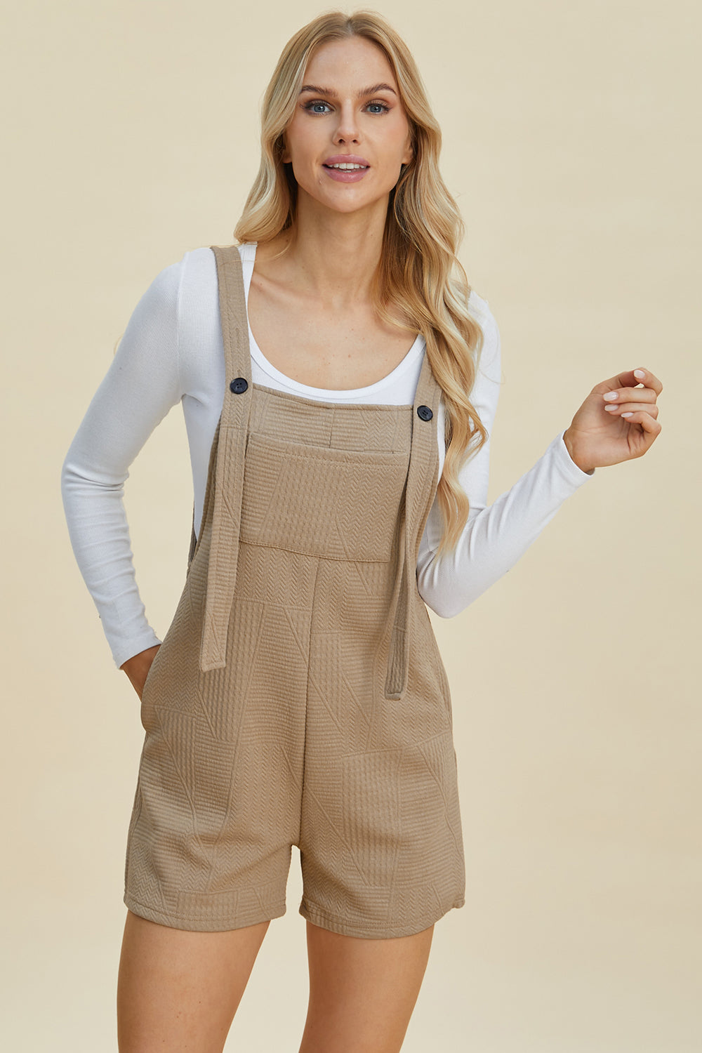 Texture Sleeveless Romper - Tigbul's Variety Fashion Shop