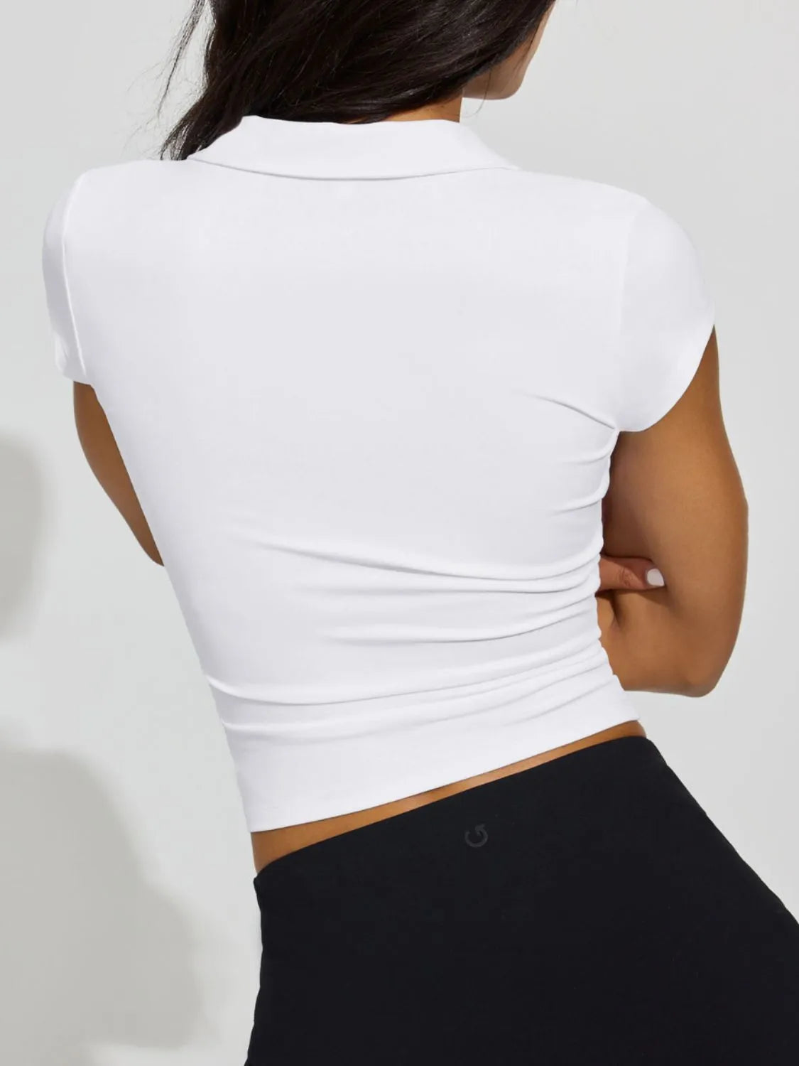 Collared Neck Short Sleeve Top - Tigbul's Variety Fashion Shop
